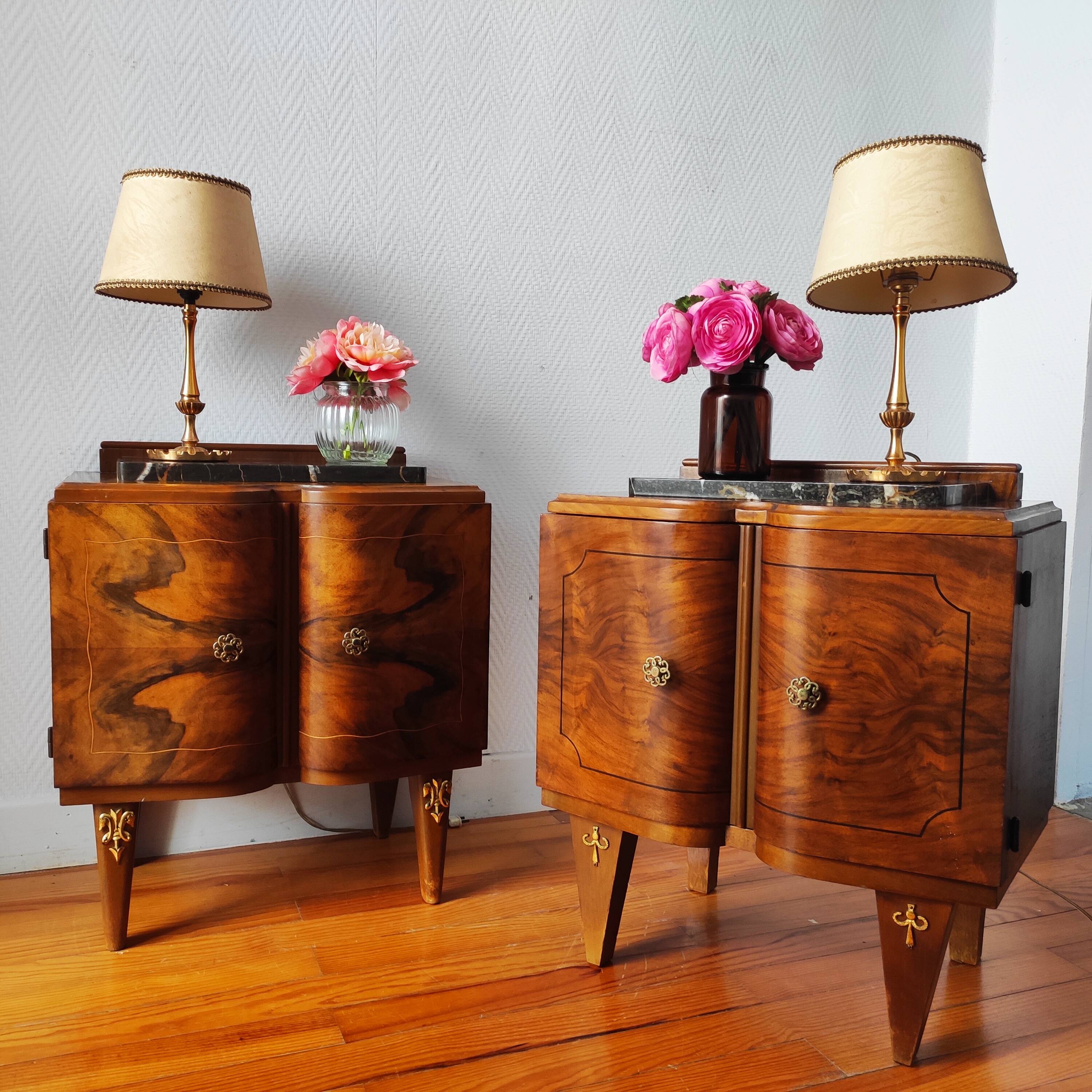 Pair of Art Deco bedside tables