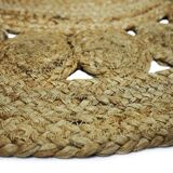 Tapins rond en jute motif ajouré 70cm