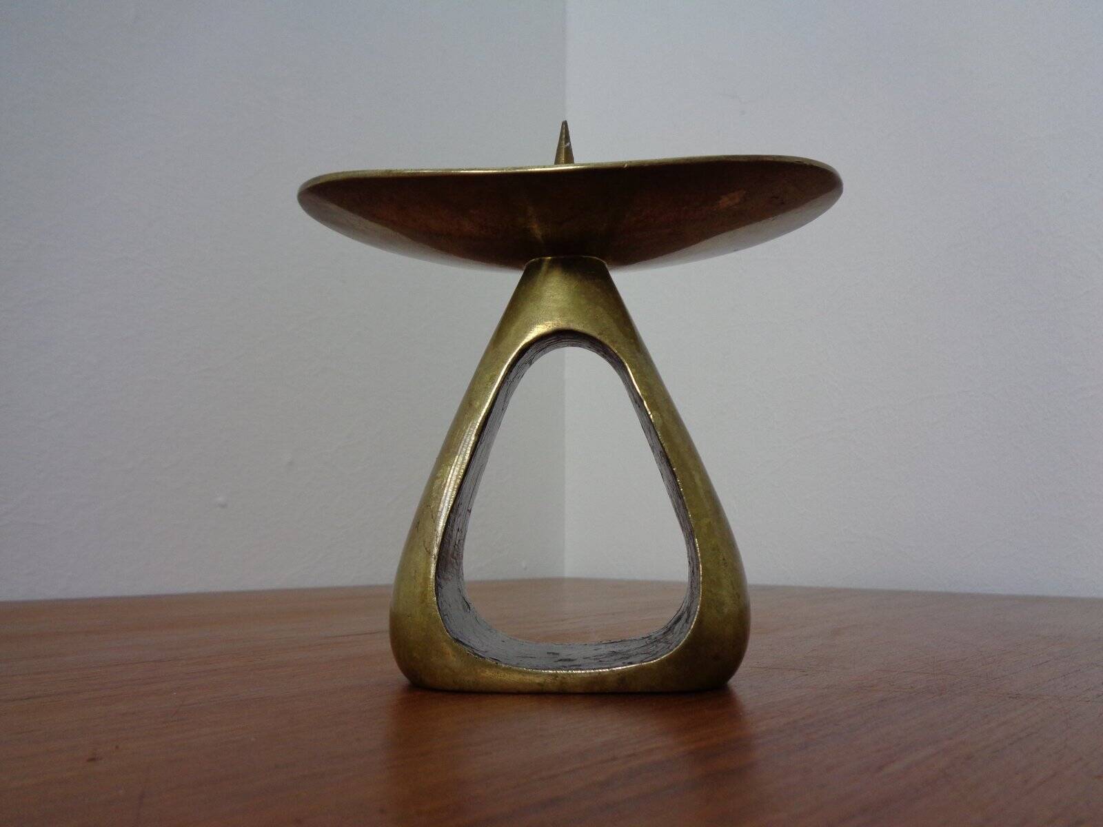 Austrian Model 3600 Candlestick in Brass by Carl Auböck, 1950s