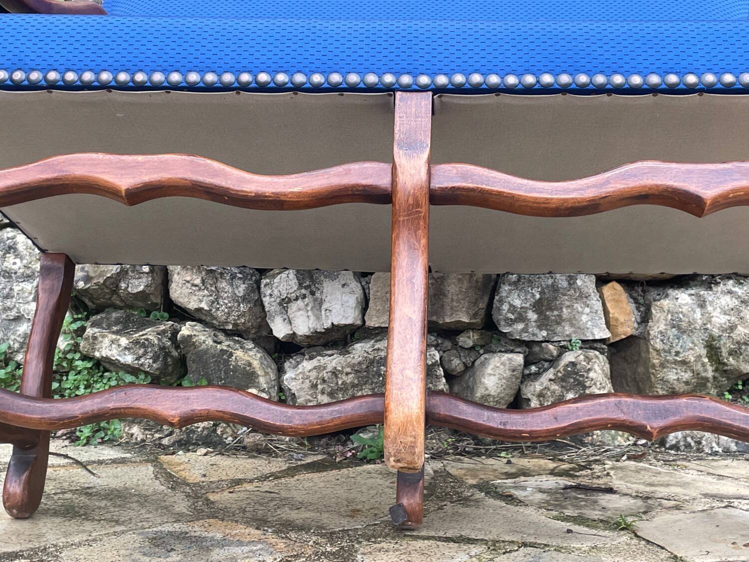 2-seater walnut bench