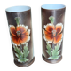 Pair of cylindrical opaline vases