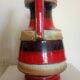 Grand vase balustre double anse - céramique émaillé rouge brun "lava"