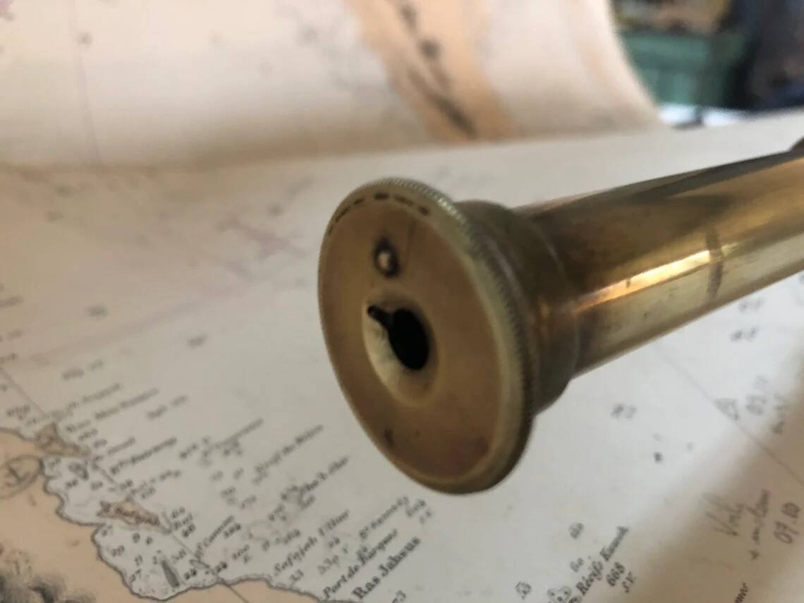 Old brass telescope from the 19th century