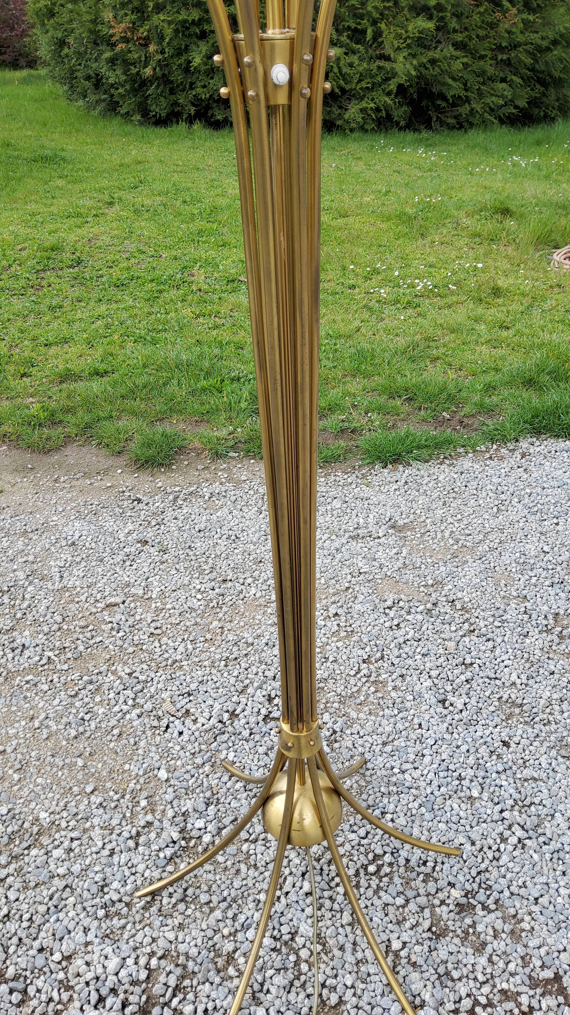 70s brass lamp and 10 tulip glass