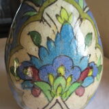 Vase antique en grès déco fleurs