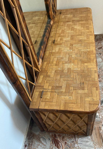 Cloakroom vintage rattan chest