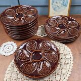Set of 12 oyster plates – France – vintage – Ø23.5 cm
