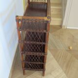 Bookcase - Bibus - 3 levels - woven rattan - bamboo - Vintage - 70s
