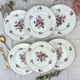 6 assiettes terre de fer salins modèle "anny" motif fleuris