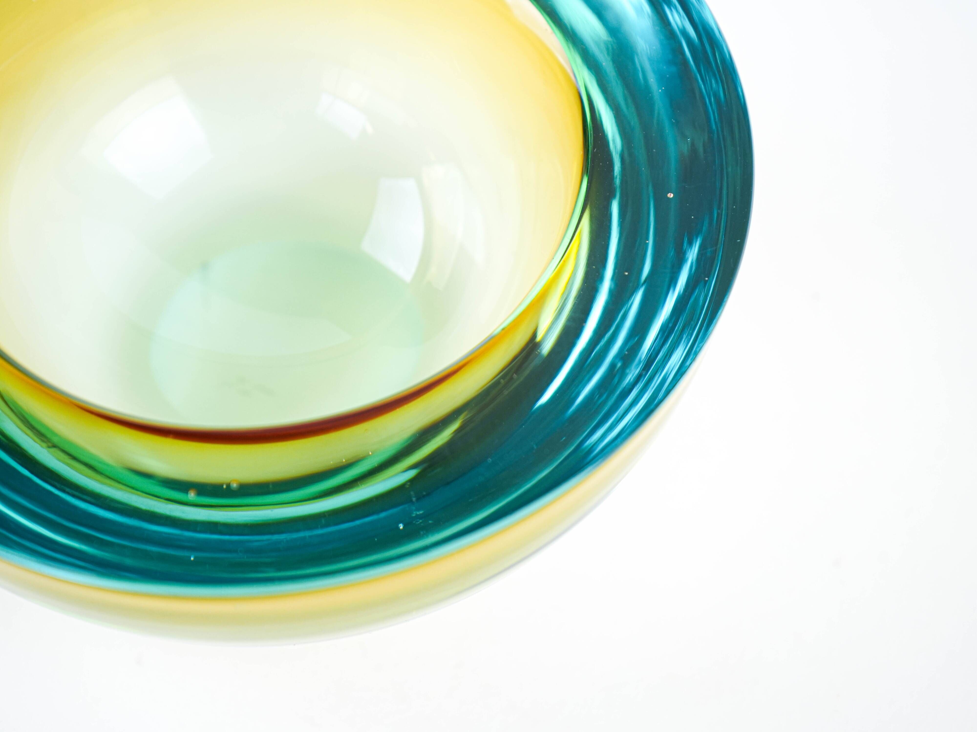 Glass bowl, Murano glass, 1970s, made in Italy