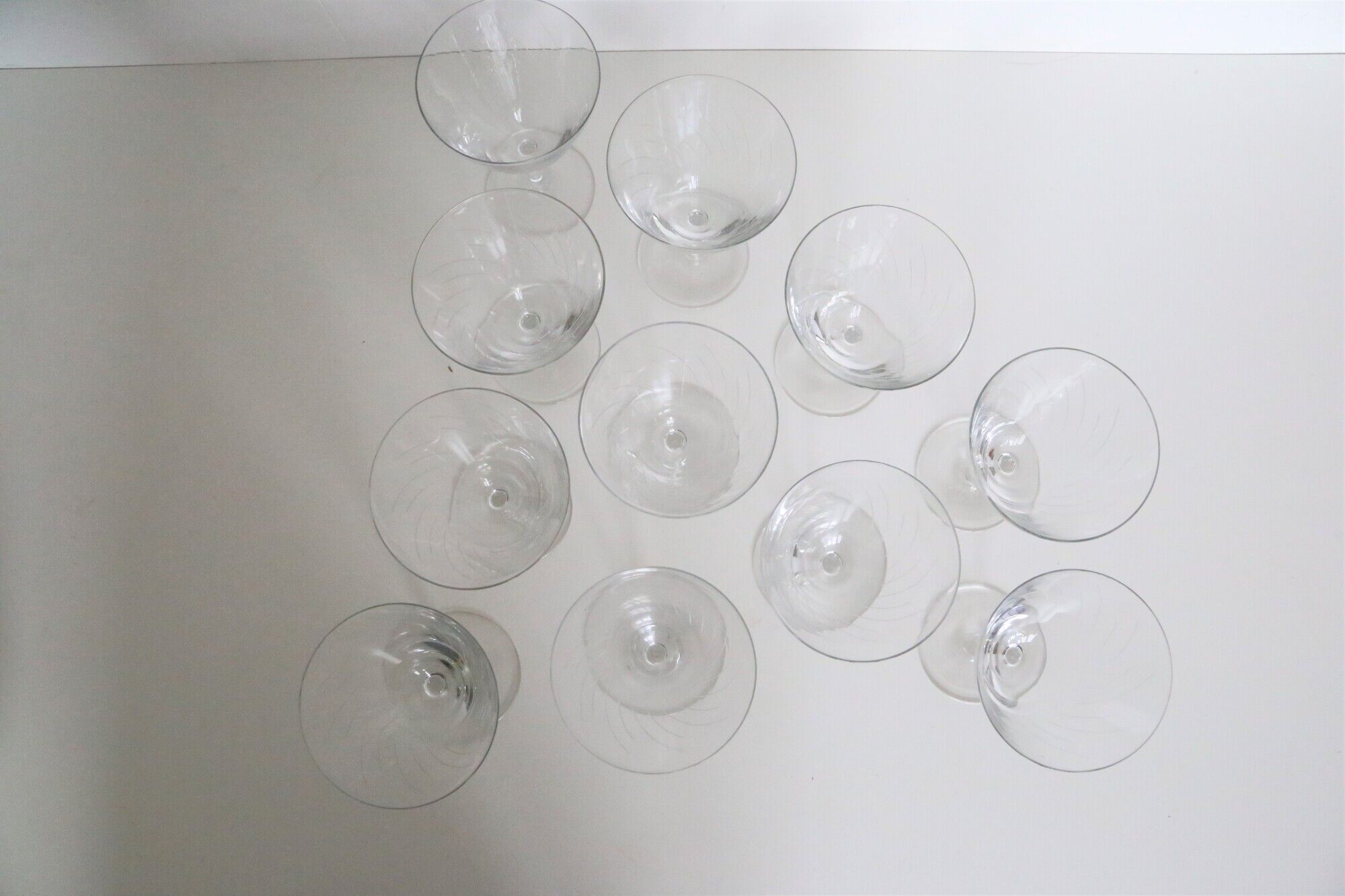 Set of 11 crystal walking glasses, 1940
