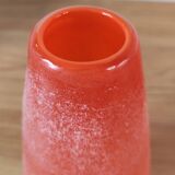 Pair of Murano vases by Seguso - Vintage Corroso glass in orange.