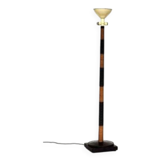 Lampadaire rationaliste en bois de corde de 1920, design italien