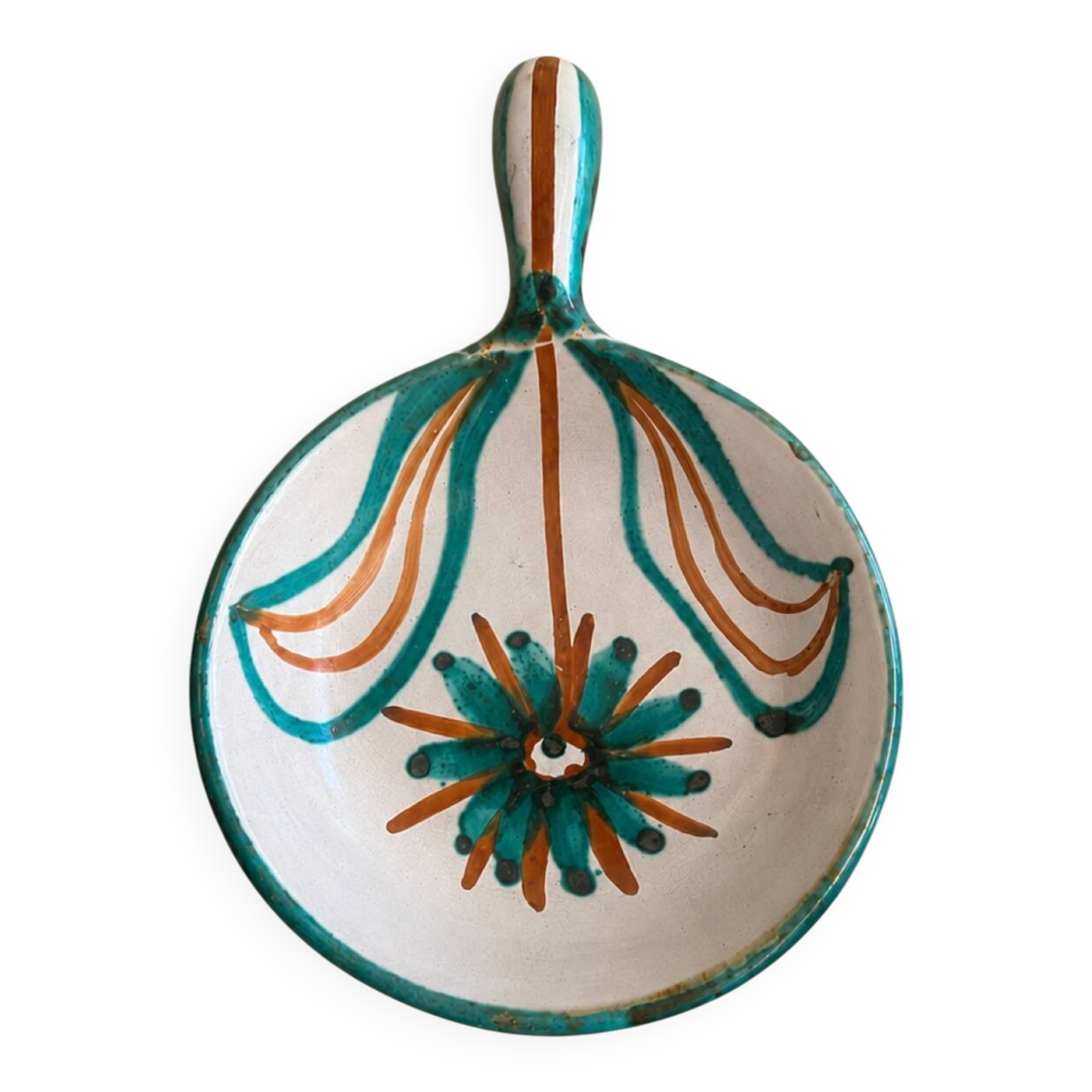 Large enamelled ceramic frying pan by Robert Picault