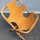 Armchair 1960 bamboo and suede leather