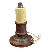 Napoleon III lamp base, wood, gold polychromy, 26 cm socket height