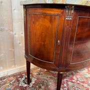 Louis XVI half-moon commode in mahogany and marble