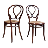 Paire chaises bistrot n°20 oméga fin XIXe