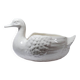 Cache pot/coupe canard en faïence craquelée beige vintage