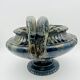 Large footed bowl in green and blue glazed ceramic