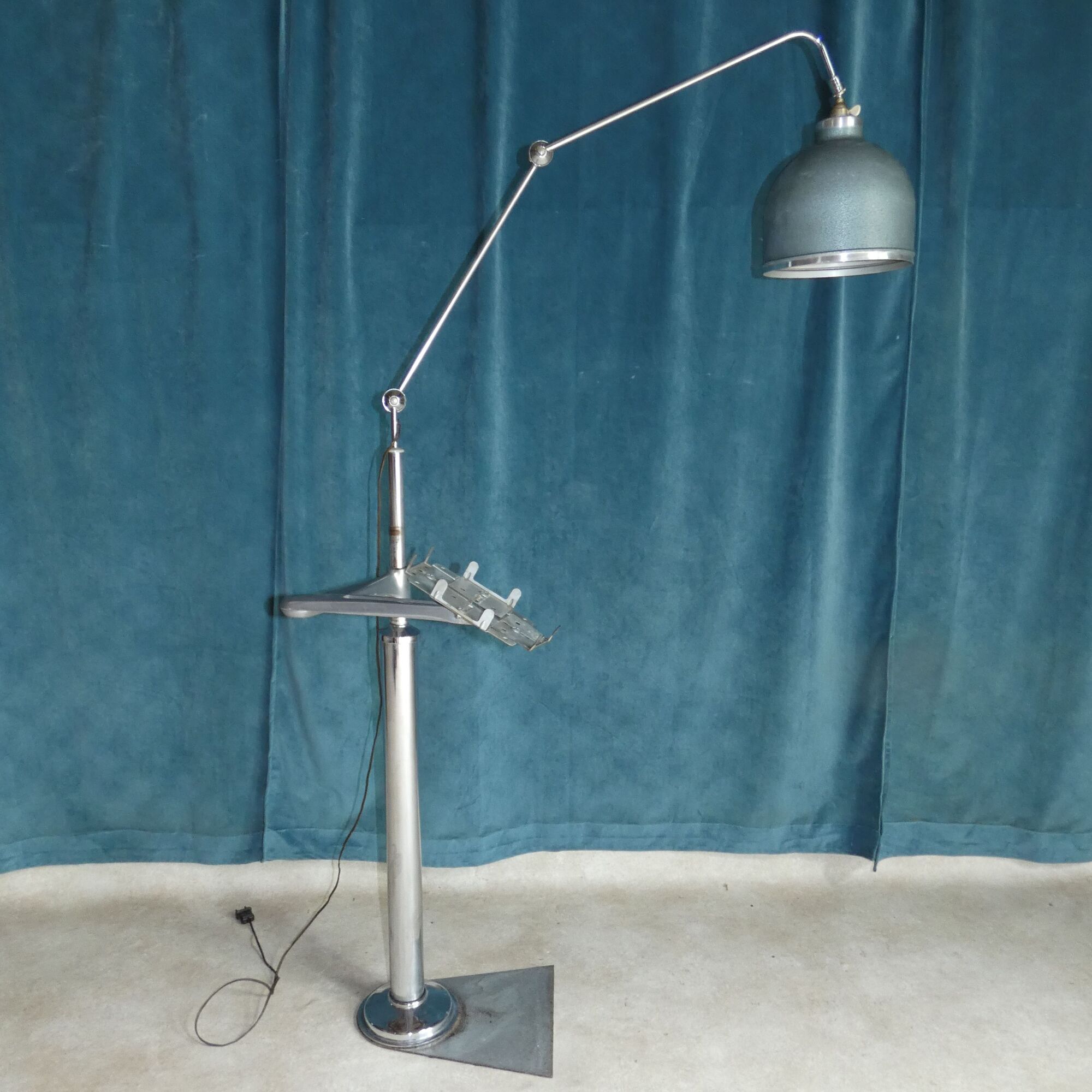 Atelier xxl industrial floor lamp with circa 1950 tablet phone holder