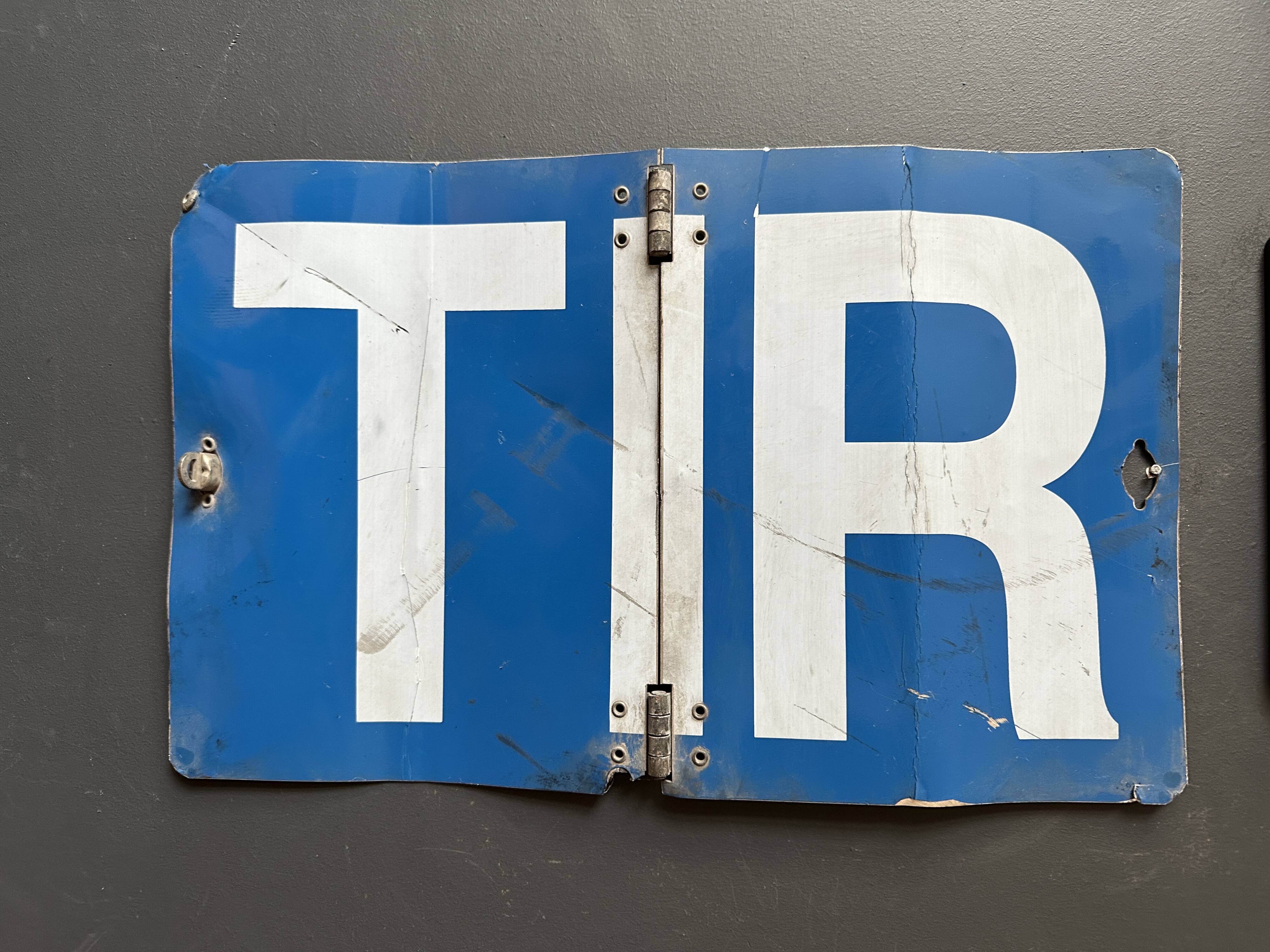Tir truck plate vintage european industrial metal signs decoration man cave