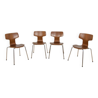 Model 3103 Dining Chairs by Arne Jacobsen for Fritz Hansen, 1970s, Set of 4