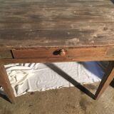 Oak/poplar side table with drawer