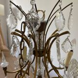 Lustre ancien cuivre et verre