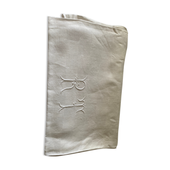 Tablecloth in linen monogram RT