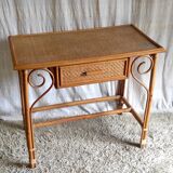 Vintage rattan desk - mid-20th century