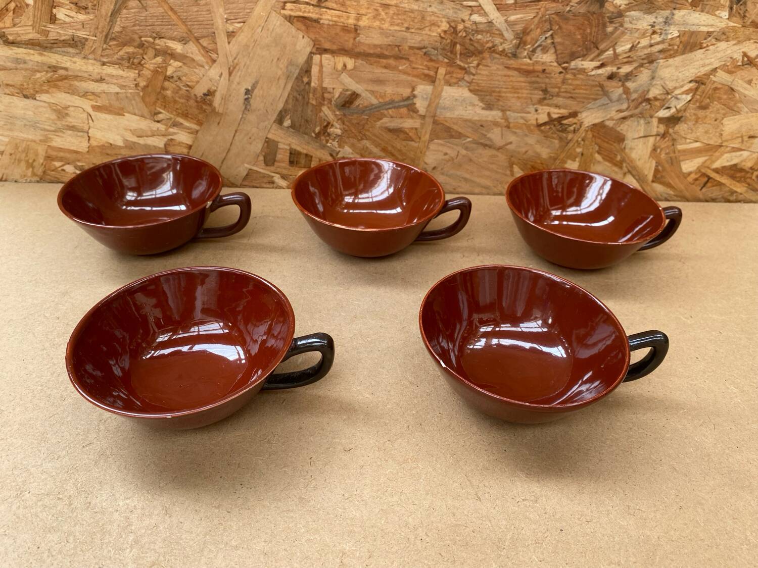 Series 5 mugs hbcm ceramic brown vintage #b283