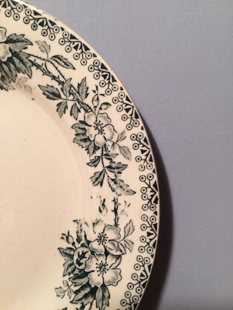 Trio of plates green tones