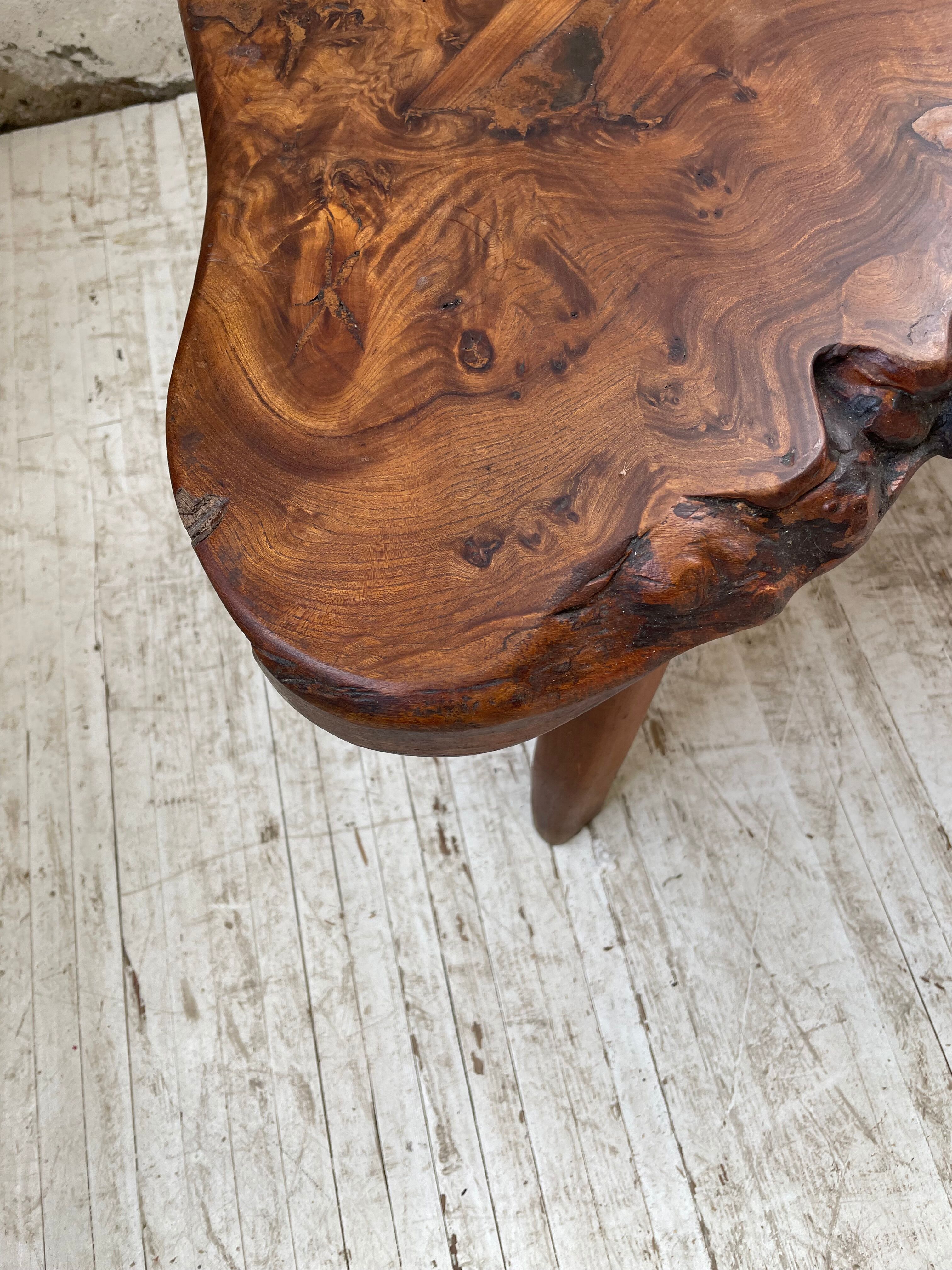 Solid free-form elm coffee table