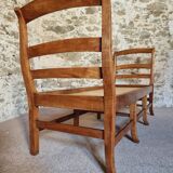 Banquette ancienne en merisier – Lit de repos rustique français