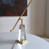 Brass and plexiglass desk lamp from the 80s