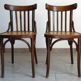 Pair of bistro chairs pattern flowers