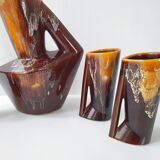 Vintage modernist decanter & glasses
