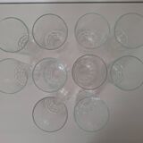 10 vintage water or aperitif glasses