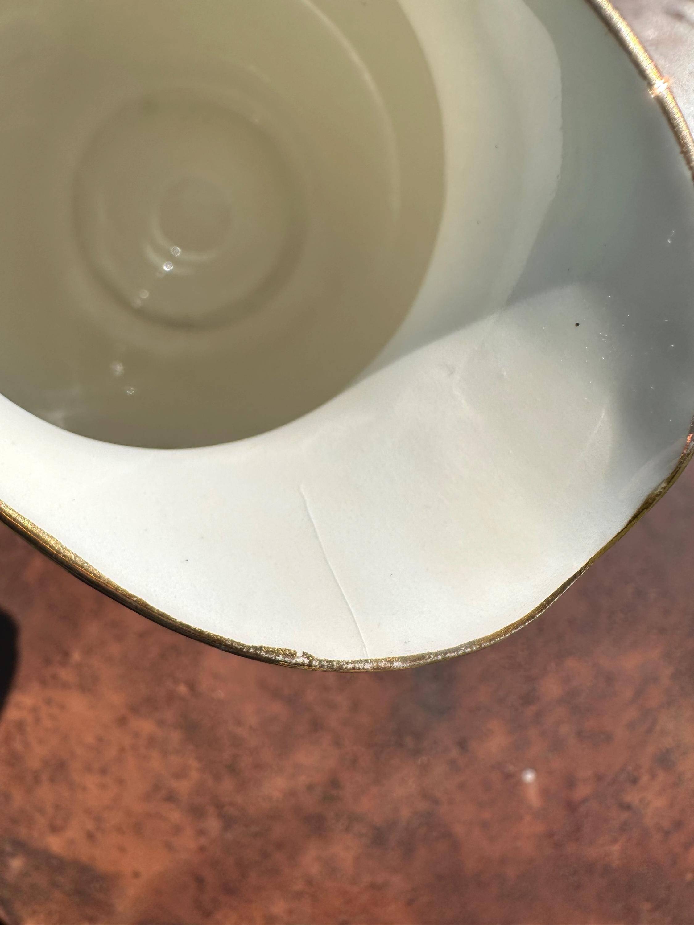Set of jug, sugar bowl, and milk jug in Limoges porcelain by Paul Past.