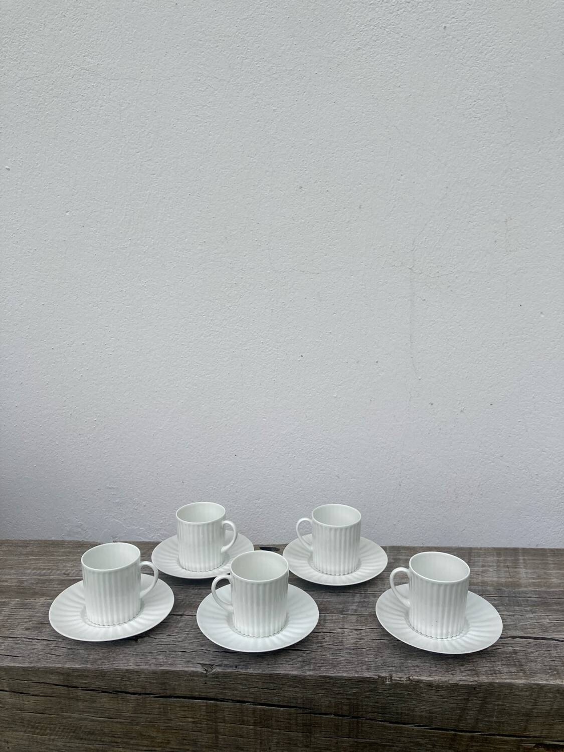 Limoges white porcelain coffee cups