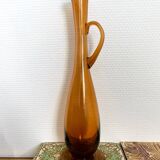 Amber ewer / carafe from Portieux crystal factory