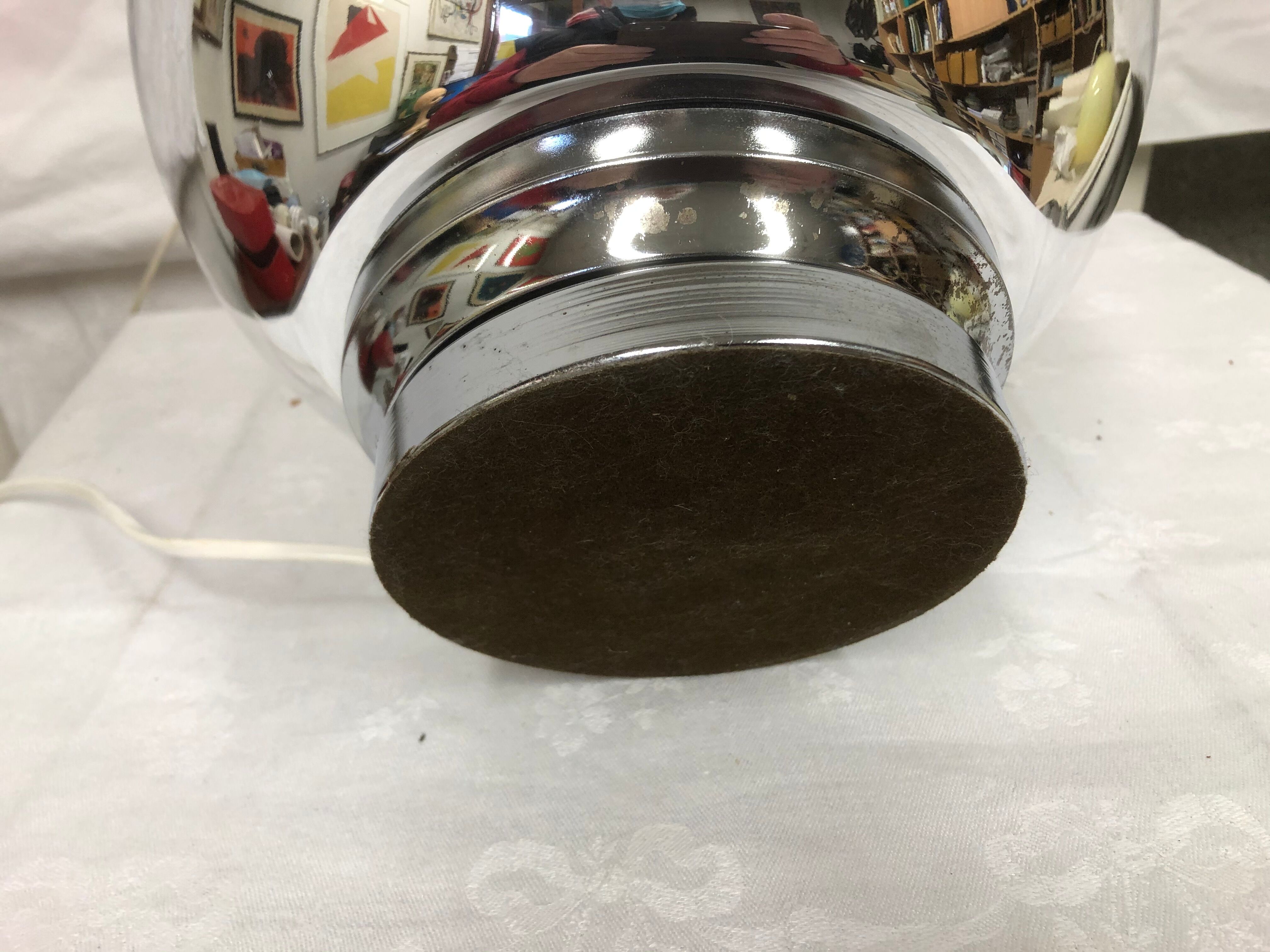 Silver glass ball lamp 1970