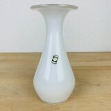 Vase col plat Tarnowiec en verre blanc vintage
