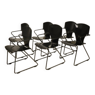 Series of 6 minimalist chairs model "EGOA 300" by Josep Mora