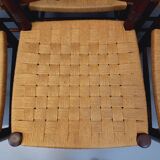 Set of 6 vintage Arts & Crafts chairs in Antonio Calligaris style in rope oak wood from the 50s