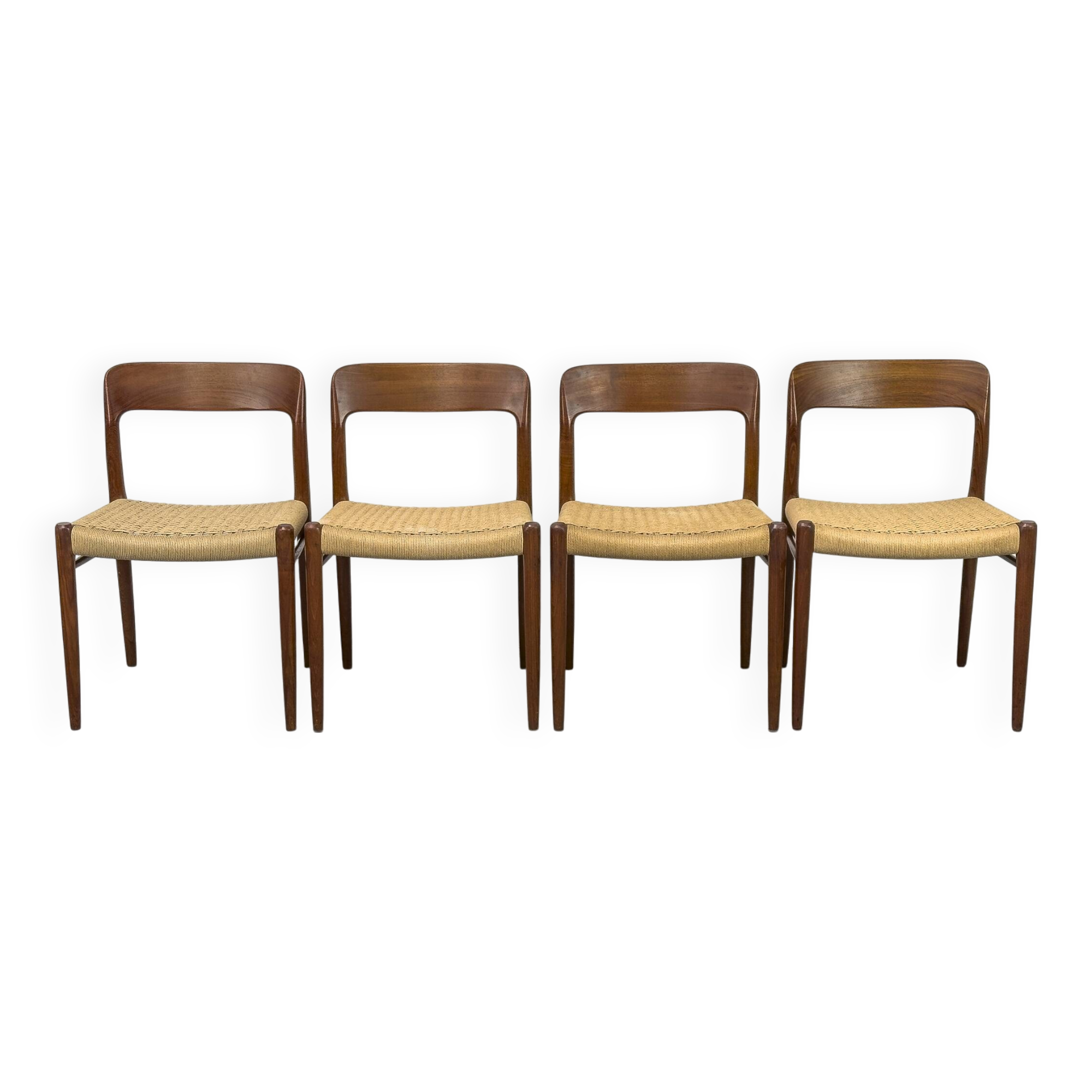 Model 75 Chairs by Niels O. Møller for J.L Møllers, 1960s, Set of 4