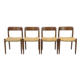 Model 75 Chairs by Niels O. Møller for J.L Møllers, 1960s, Set of 4