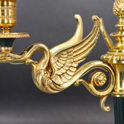 Flamboyant Pair of Candelabra/Chandeliers Solid Bronze Empire Style