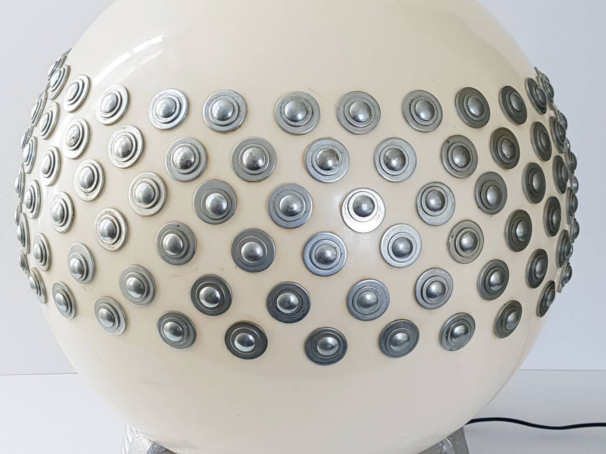 Exceptional plexiglas & plaster ball lamp house arlus 1970 space age 7